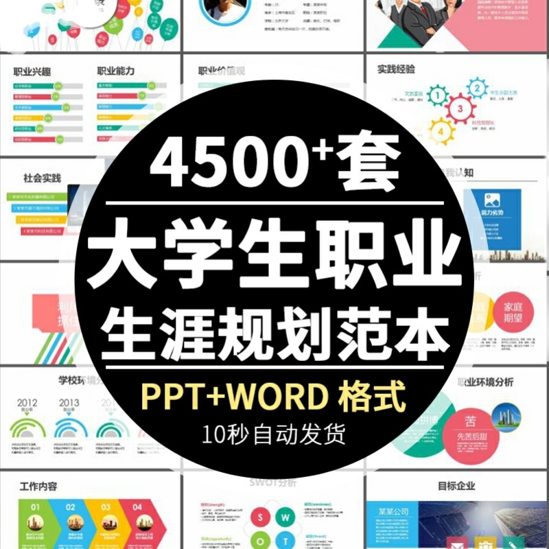 大学生职业生涯规划书ppt模板范本就业求职工作计划发展word范文-图2