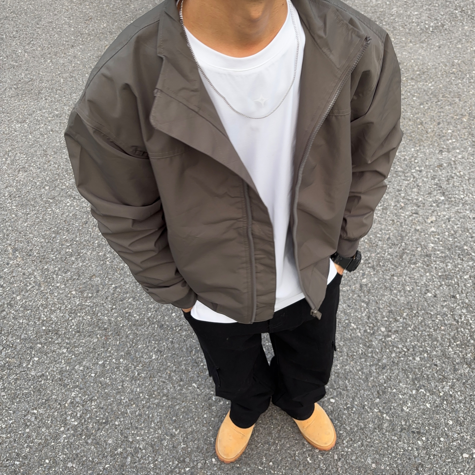 UNCLEBLUE美式飞行夹克男痞帅高级感上衣三防立领硬汉风教练外套 - 图1