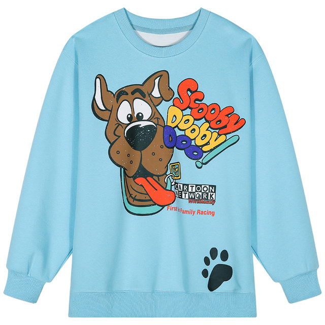 Jinyu flower blue printed sweatshirt for women spring and autumn