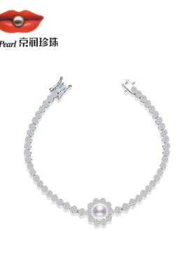 京润珍珠 淡水珍珠悦昭白色吊坠项链耳钉/誓言手链套装多规格可选
