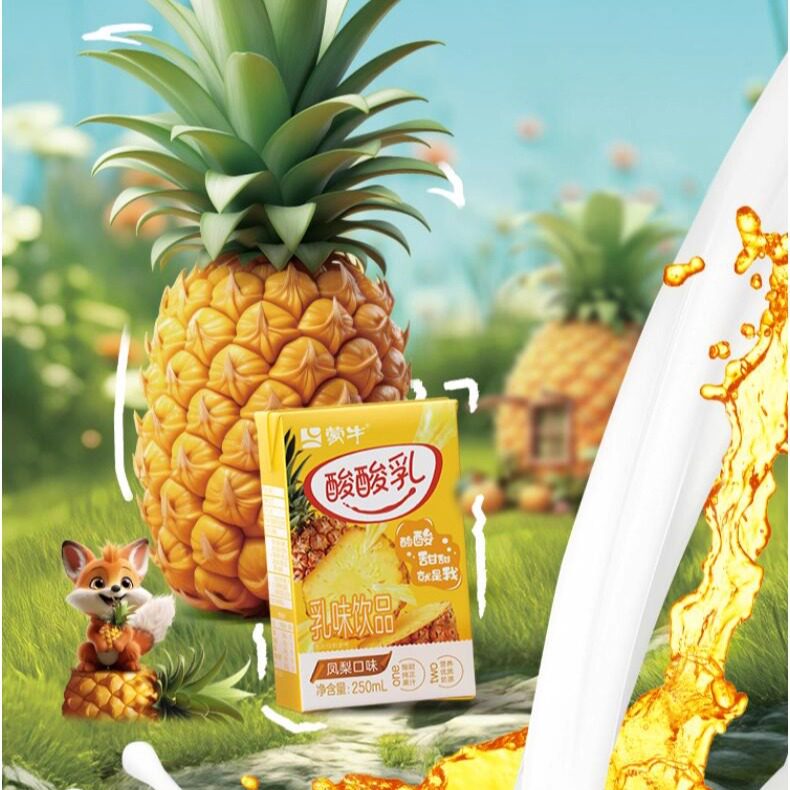 蒙牛酸酸乳凤梨味乳味饮品250ml*24盒
