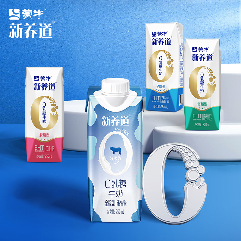 【热卖】蒙牛新养道低脂0乳糖牛奶早餐奶250mL*15包*1箱/2箱 - 图3