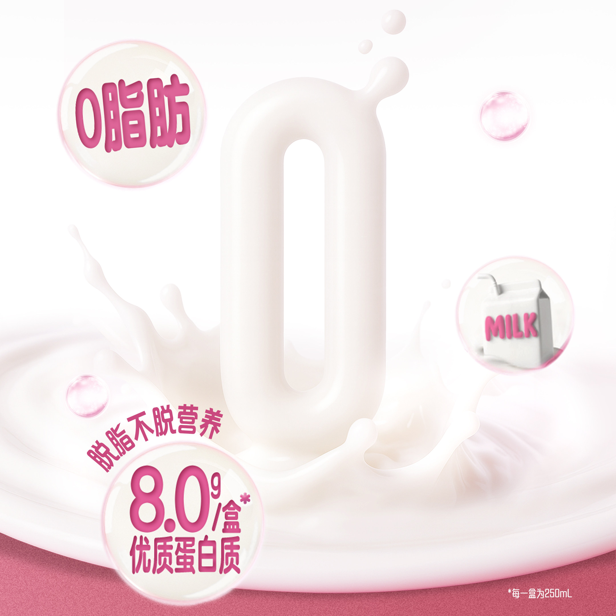 【秒杀】蒙牛脱脂纯牛奶250ml×16盒