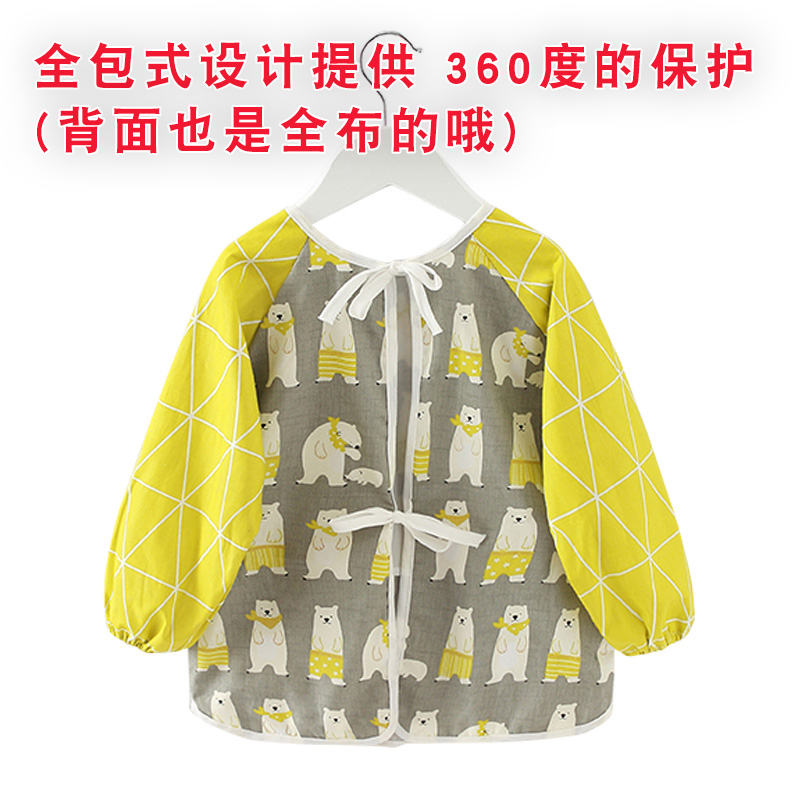 宝宝吃饭罩衣围兜女孩秋冬季长袖婴儿纯棉防水男童反穿衣儿童围裙 宝宝吃饭罩衣围兜女孩秋冬季长袖婴儿纯棉防水男童反穿衣儿童围裙