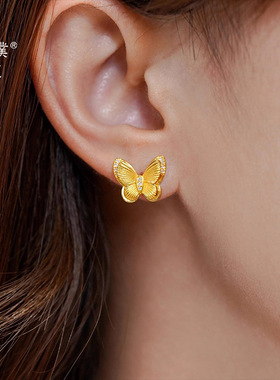 金店同款沙璀璨蝶舞耳钉女