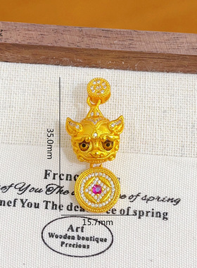 韦雪同款沙金点钻哑光貔貅