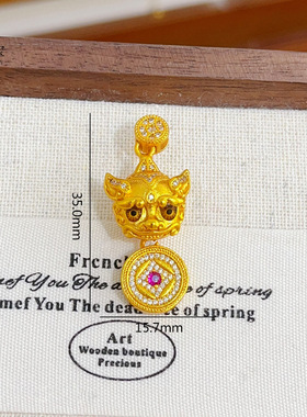 韦雪同款沙金玫红点钻招财