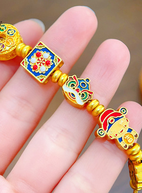 沙金999烧蓝珐琅彩多宝财