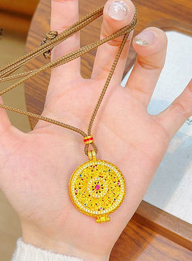 古法沙金999点钻镂空花丝