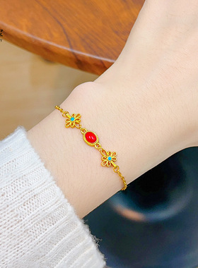 金店同款沙古法珐琅花丝凤