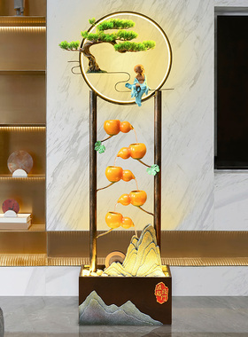 水源工坊铁艺家居中式循环水摆件