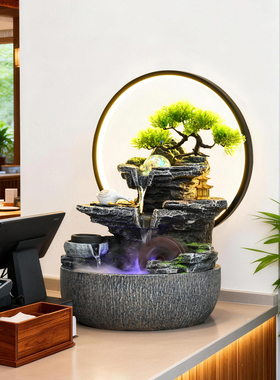 假山流水喷泉室内造景开业礼品