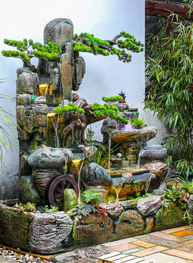 大型落地假山流水庭院造景