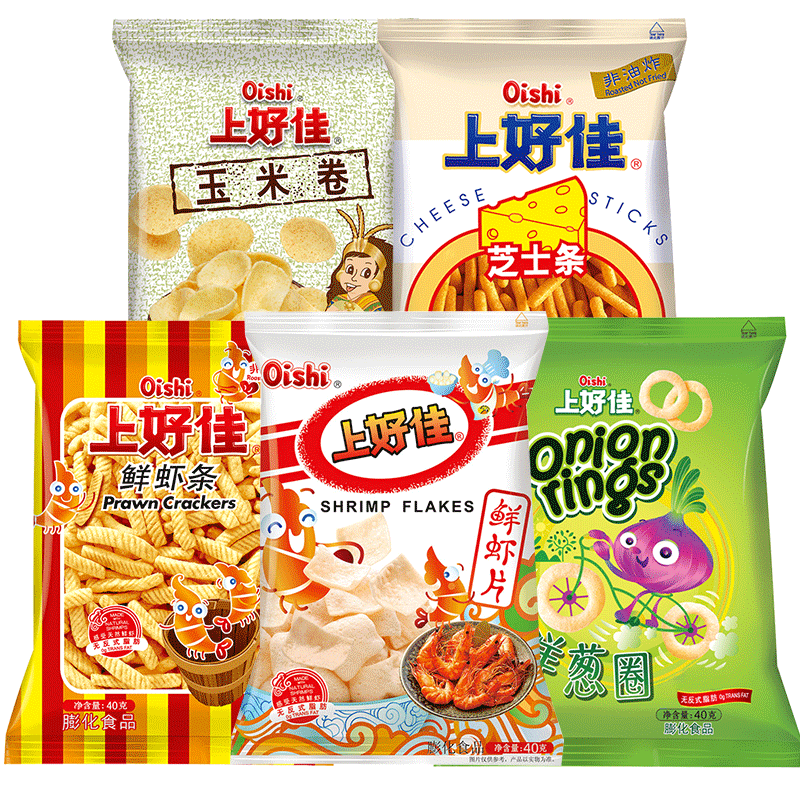 上好佳鲜虾片虾条40g*10包小零食整箱薯片大礼包休闲食品小吃批发 - 图3