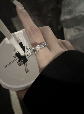 珍珠戒指ins小众设计女