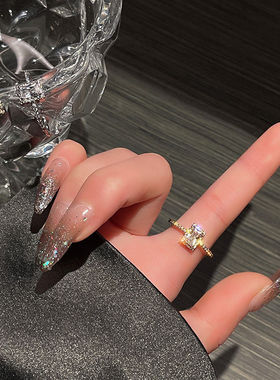 开口戒指戒指轻奢锆石冷淡风女