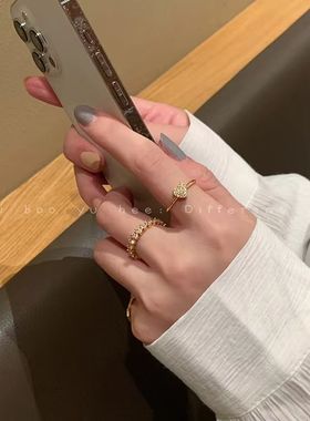 爱心戒指女三件套时尚个性