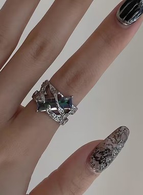 不规则开口戒指ins金属暗黑女