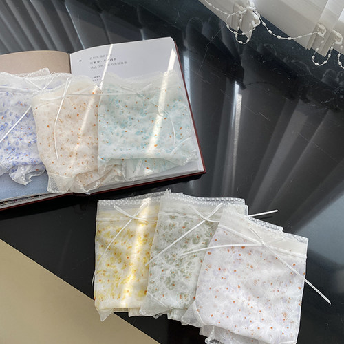 内裤女夏季薄款三角裤女生无痕透气女裤纯欲蕾丝网纱甜美春和花野 - 图2