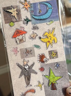 ins风可爱星星韩国艺术家插画果冻贴纸高颜值diy手账手机壳耳机
