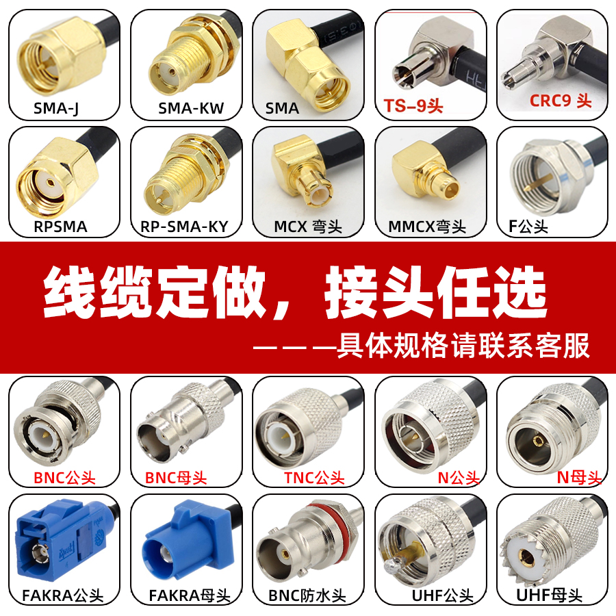 wifi信号SMA延长线公头转母头4G/GSM无线路由网卡天线转接线RG174 - 图1