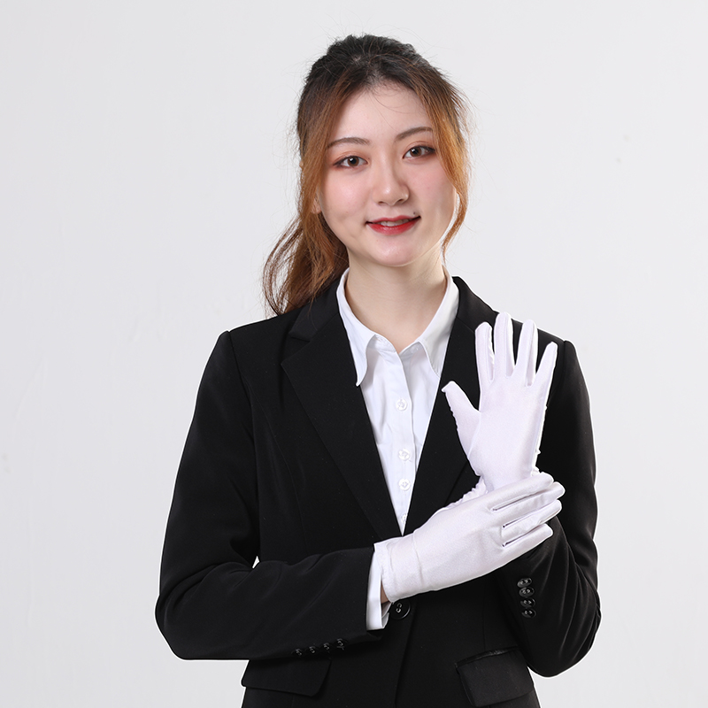 氨纶手套春夏男女白色礼仪薄短款弹力手套舞蹈紧身白手套珠宝手套