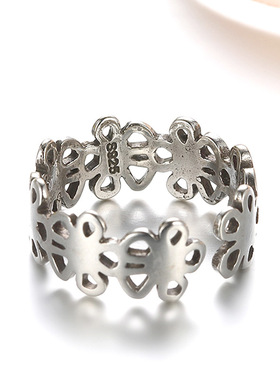 韩版希腊古典风开口银色戒指