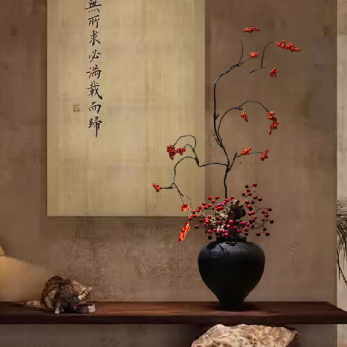 禅意新中式花瓶树脂摆件宋代美学民宿家居玄关桌别墅侘寂高级装饰,淘宝优惠券,粉丝福利购,淘宝优惠卷