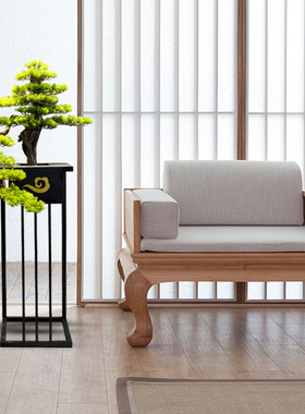 里禾客厅落地摆件树根迎客松