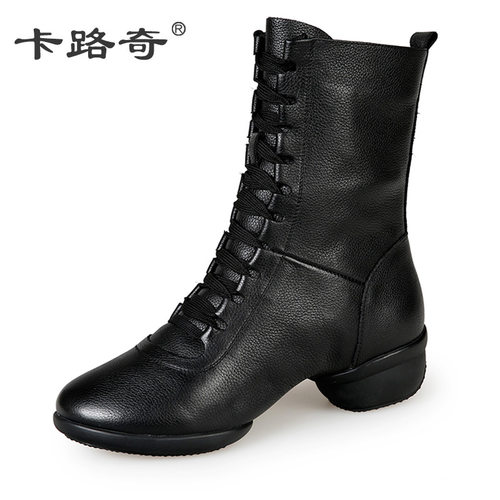 卡路奇跳舞女鞋2026新款真皮水兵舞蹈靴软底时尚四季爵士广场舞鞋 - 图3