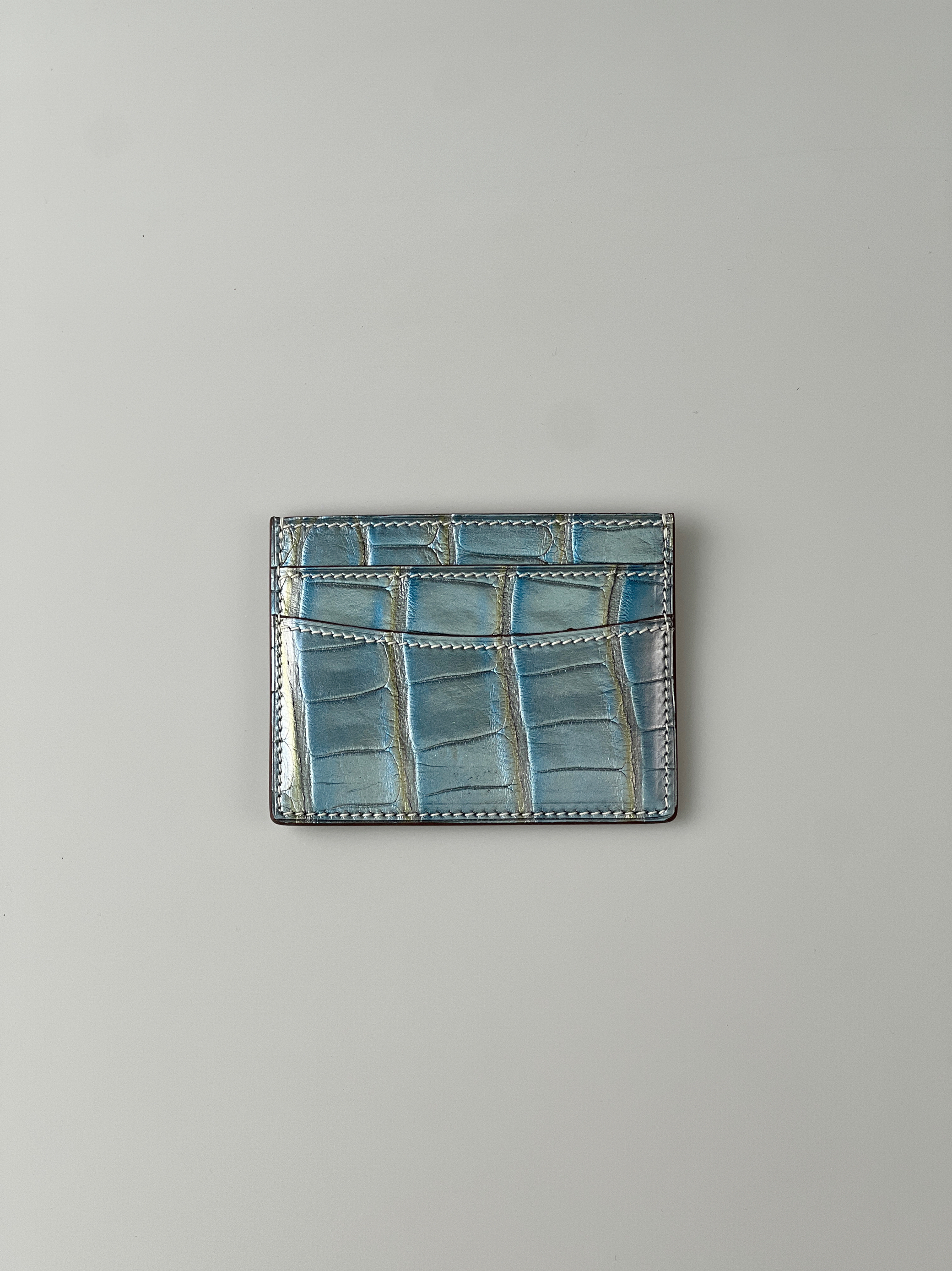 鳄女郎/HCP美洲鳄真皮一片式证件收纳包mini便携卡夹多功能多卡包 - 图1