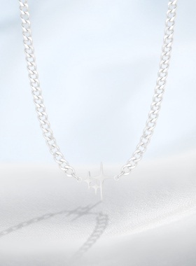 PRETTY DIARY 星芒系列 嘻哈个性ins极简风星星古巴链