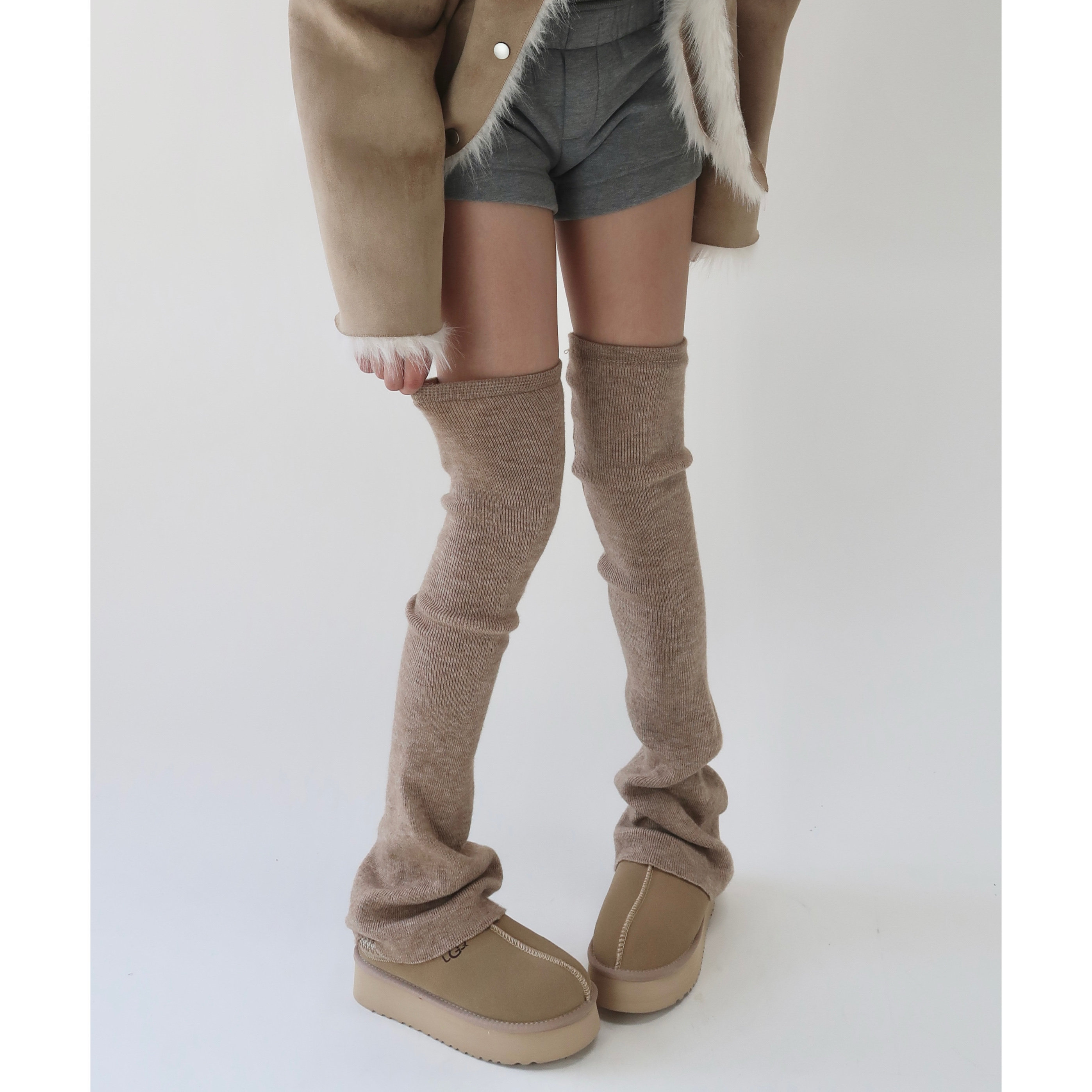 陆甜茶松弛感秋冬加长微喇叭针织堆堆袜套加厚保暖过膝小腿套显瘦,淘宝优惠券,粉丝福利购,淘宝优惠卷