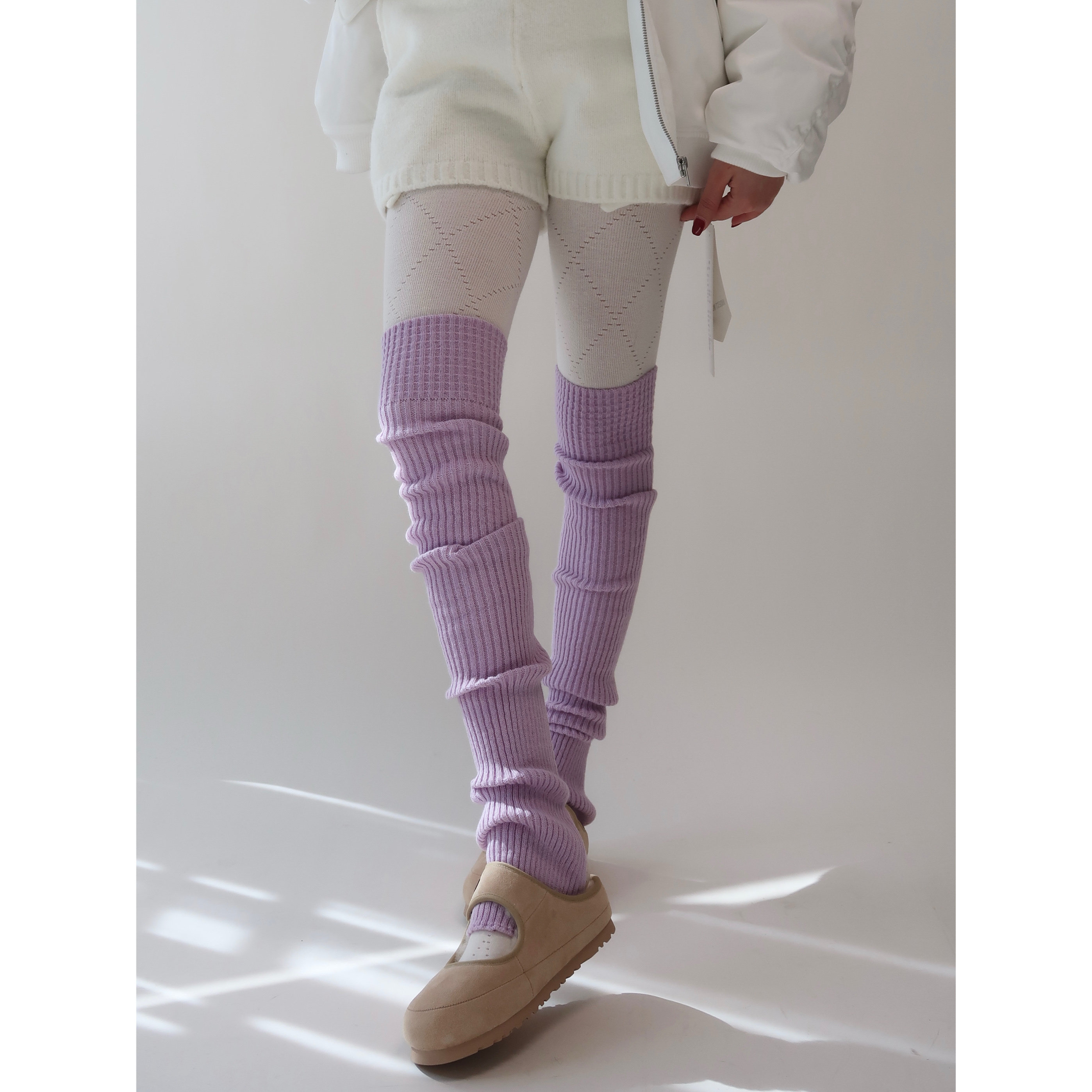 陆甜茶75cm芭蕾紫色优雅弹力保暖秋冬瑜伽过膝堆堆袜袜套腿套踩脚,淘宝优惠券,粉丝福利购,淘宝优惠卷