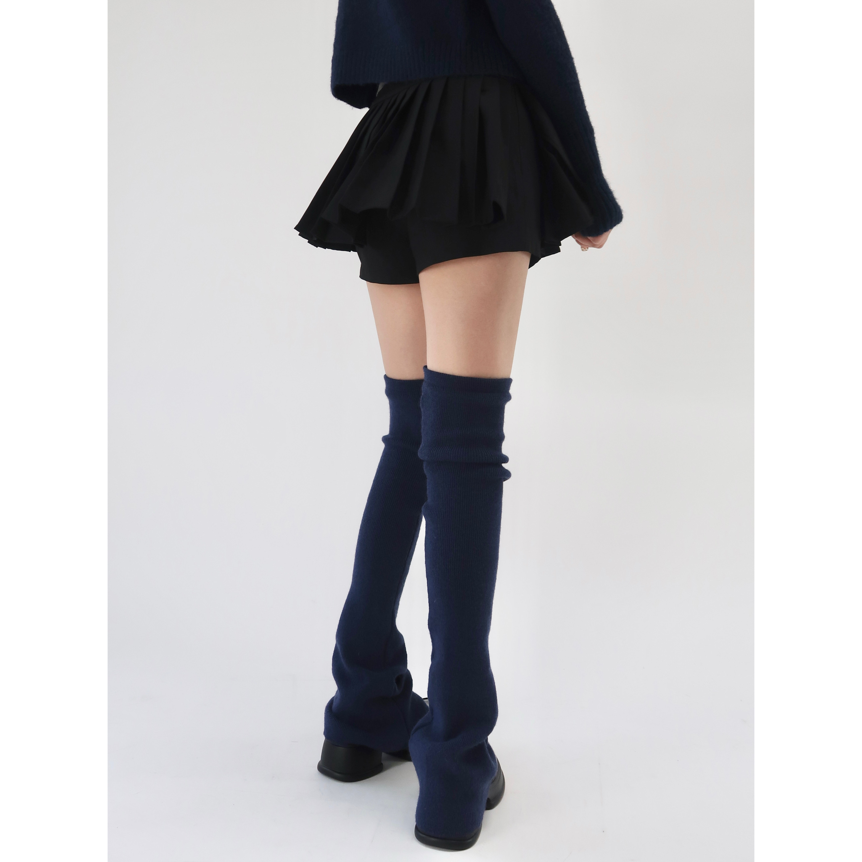 陆甜茶长筒过膝袜子女秋冬灰色喇叭袜套氛围感针织堆堆袜白色腿套,淘宝优惠券,粉丝福利购,淘宝优惠卷