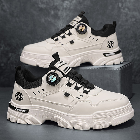 Men's shoes winter 2026 new workwear Martin boots leather waterproof sports and leisure white labor protection trendy shoes plus velvet