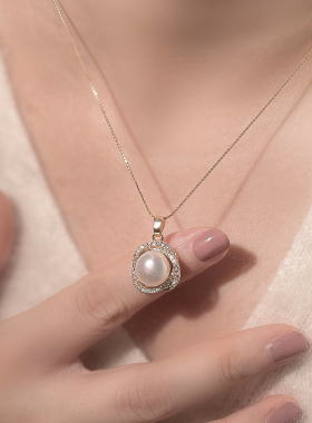 10mm大气经典鸟巢款强光天然淡水珍珠耳钉耳饰秋冬通勤百搭配大衣