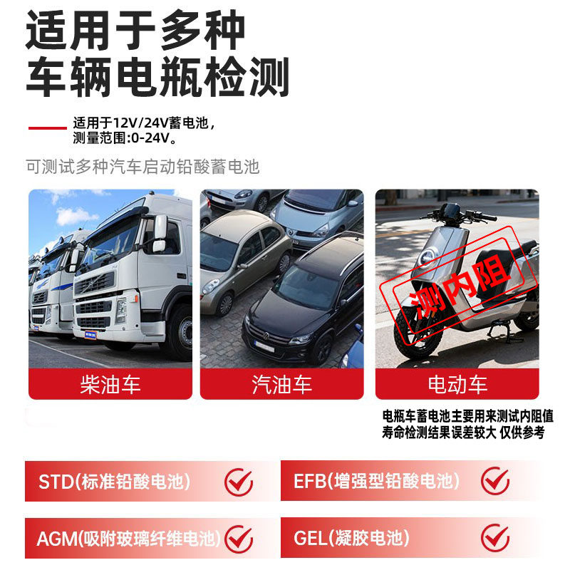 德力西电气汽车蓄电池检测仪12V24V寿命容量电动车电瓶内阻测试仪,淘宝优惠券,粉丝福利购,淘宝优惠卷