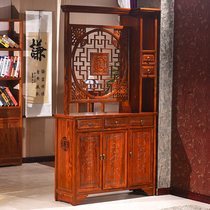 Hyun Guan Cabinet Solid Wood Chinese Style Door Hall Partition Cabinet Double Sided Screen Cabinet Carved Flower Shoe Cabinet Living-room Wine Cabinet Entrance Door Locker