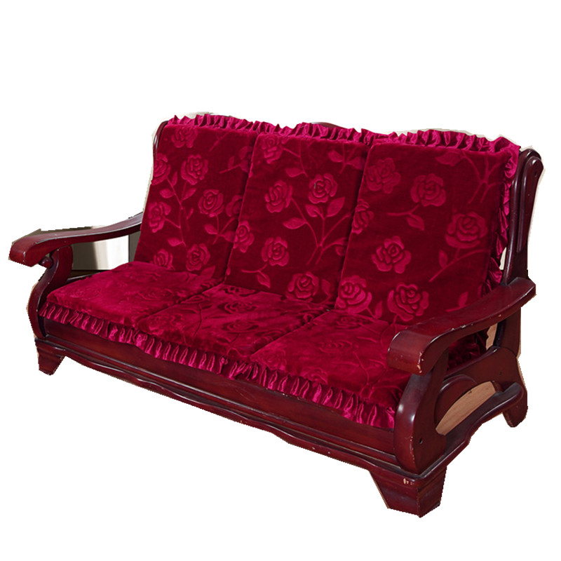 实木沙发垫带靠背连体红木质沙发坐垫子凉椅垫加厚海绵防滑冬季 - 图2