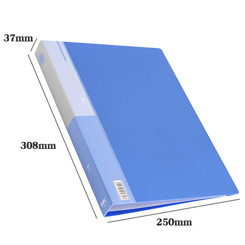 得力三孔文件夹5384打孔夹O型3孔插页袋夹塑料资料册a4穿孔活页夹-图3
