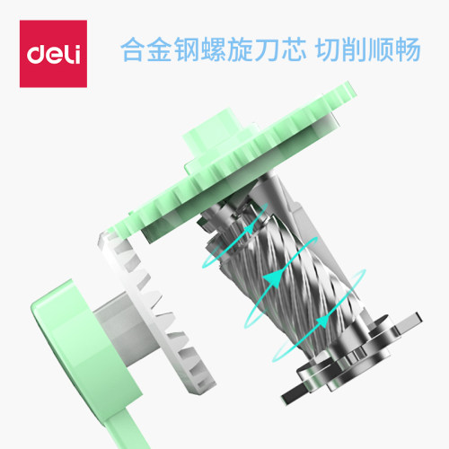 得力削笔器自动进笔手摇卷笔刀儿童小学生安全多功能钻笔刀笔刨机 - 图1