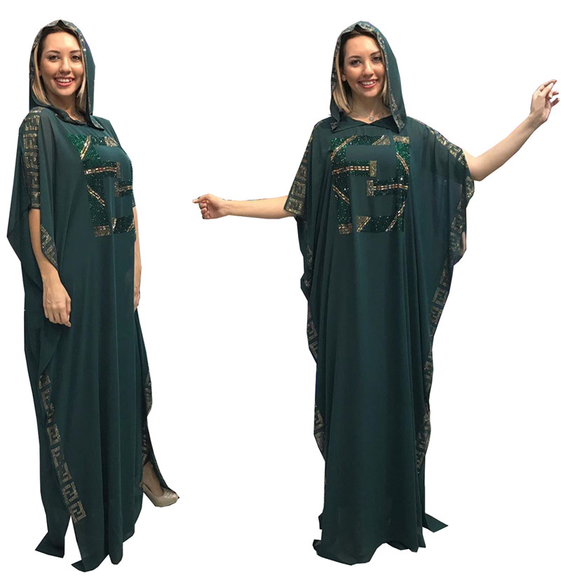 Good quality African women's frock dress baggy bat-sleeve 女 - 图1