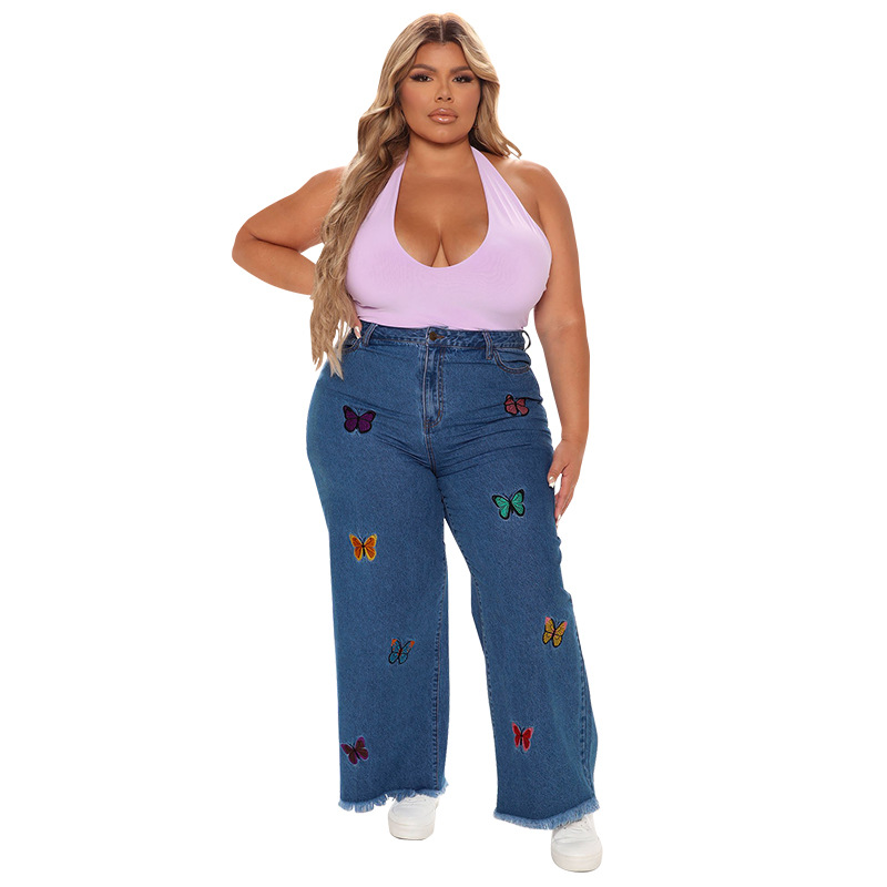 plus big size woman pants girl trousers women jeans 2022 裤 - 图3