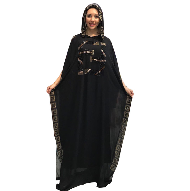 Good quality African women's frock dress baggy bat-sleeve 女 - 图2