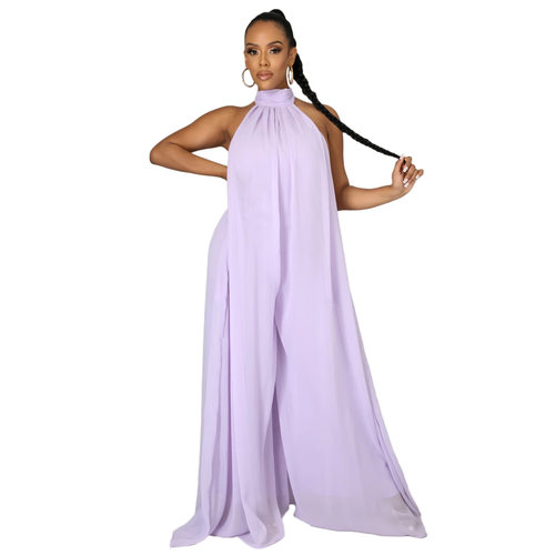 European fashion women jumpsuits long pants Wide-legged pant - 图0