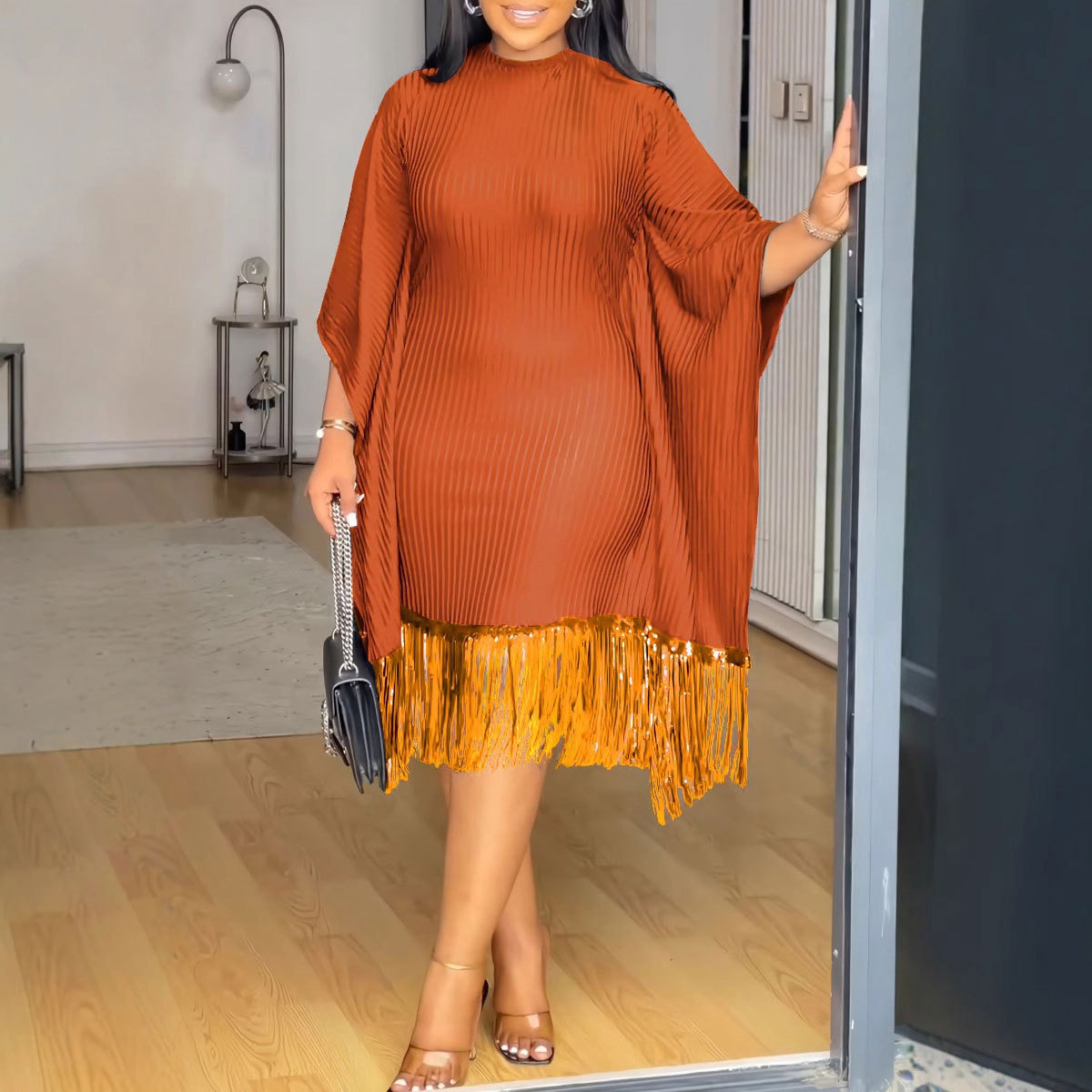 autumn winter dress for women big size dress new 大码秋冬裙 - 图0