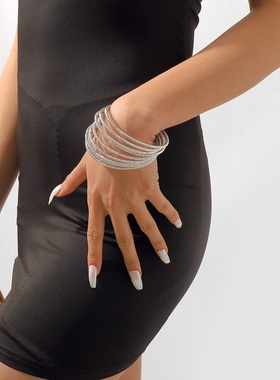 手镯女时尚细圈多环古法闭口三生三世手环