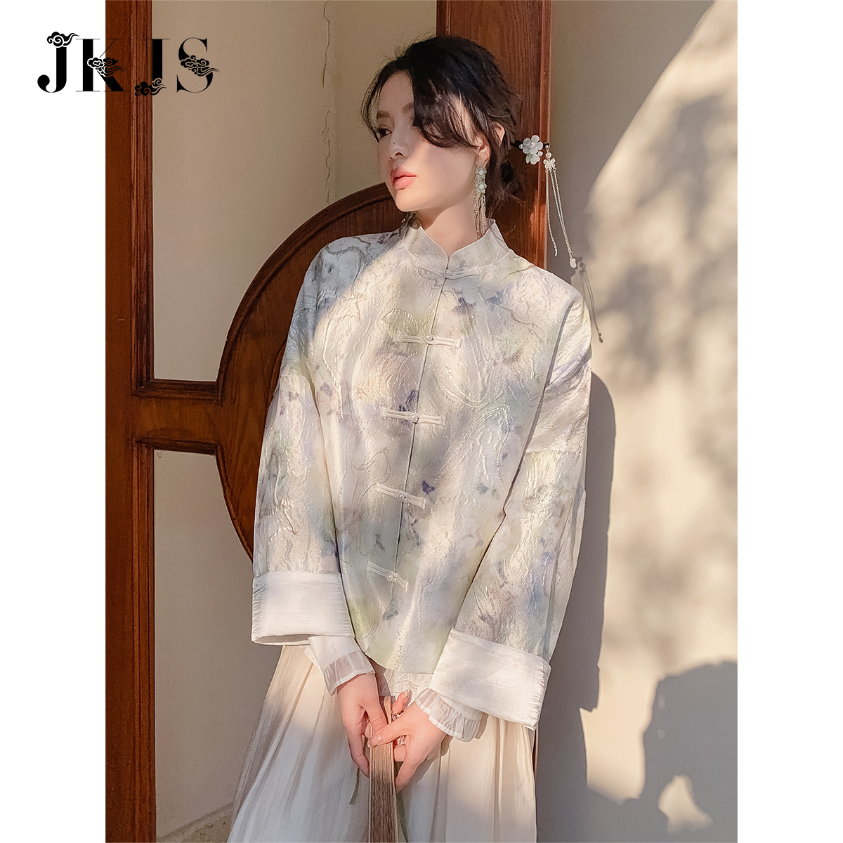jkjs新中式外套唐装女中国风汉服 jkjs上衣
