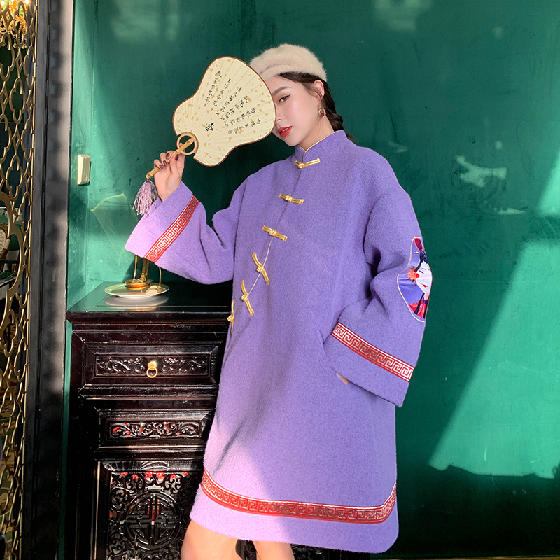 jkjs旗舰店jkjs原创唐装改良版汉服中式女装中国风民族风外套女秋冬旗袍上衣1